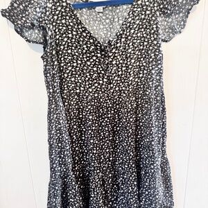 American early black floral dress size small
